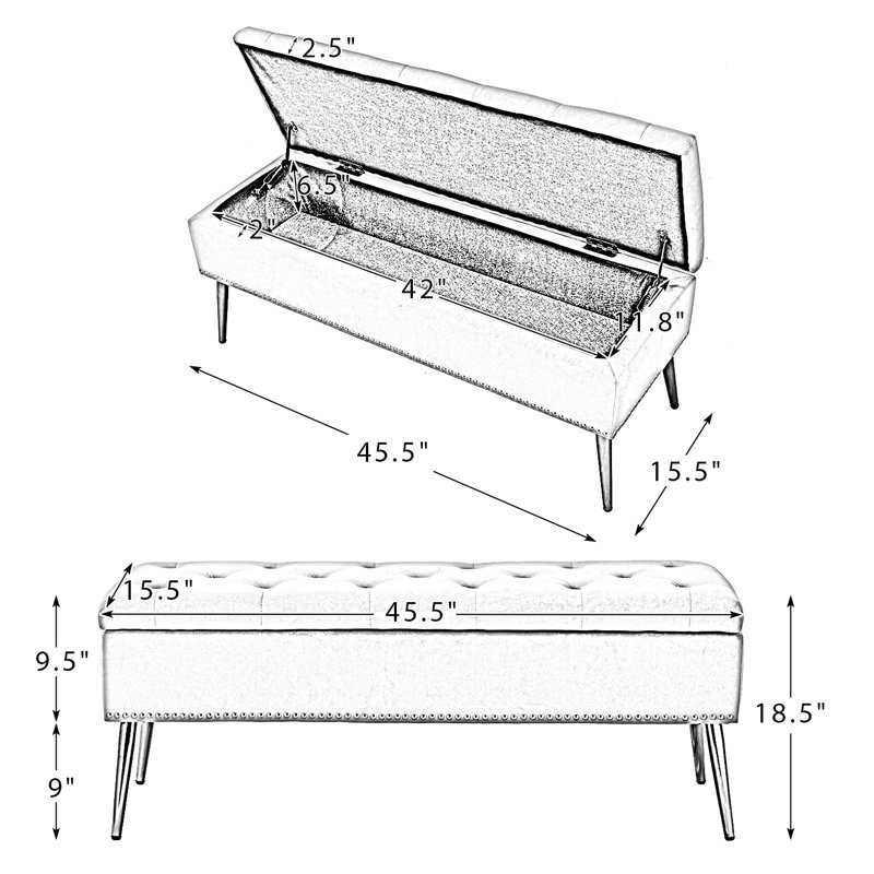 Mercer41 Kajana Upholstered Flip Top Storage Bench & Reviews Wayfair